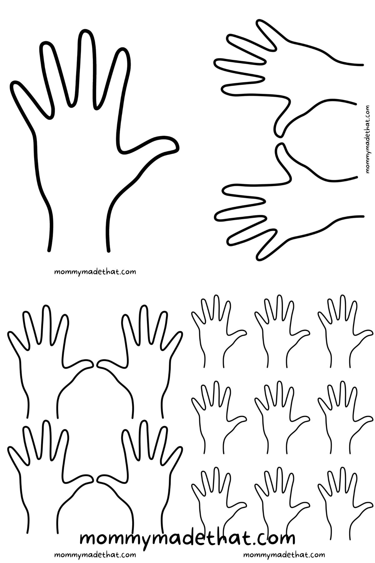 hand templates and outlines