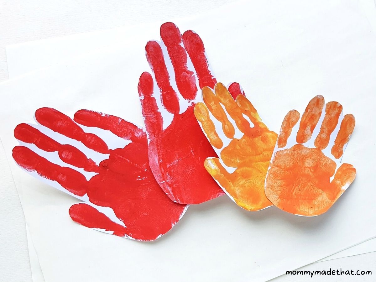 two sets of handprints