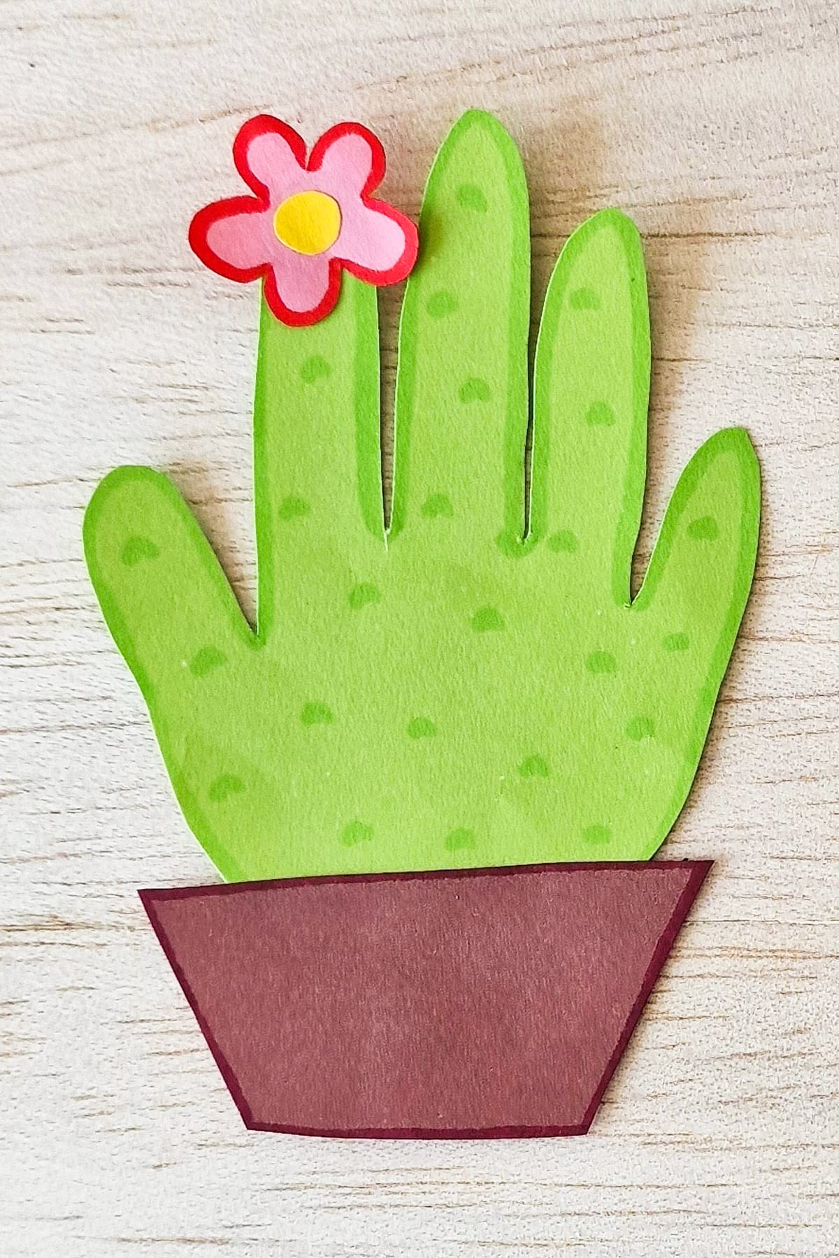 Handprint cactus craft.