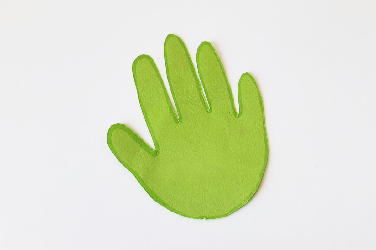 Green handprint.