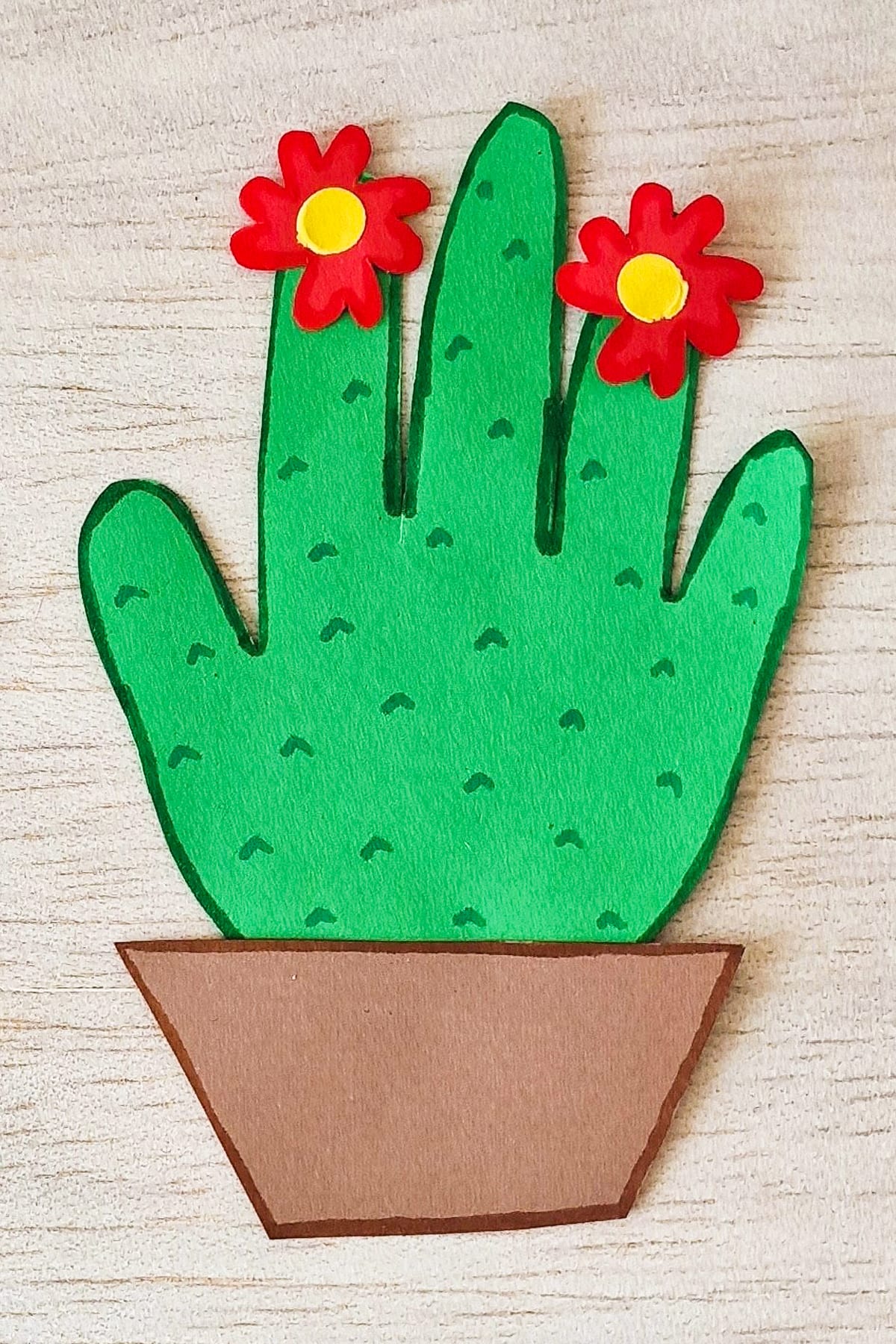 Handprint cactus craft.