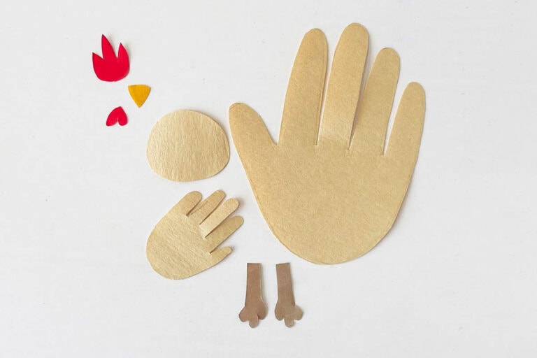 Chicken Hand Print Craft (Free Printable Template)