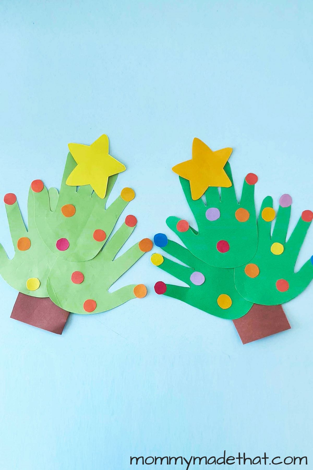 Handprint Christmas tree craft