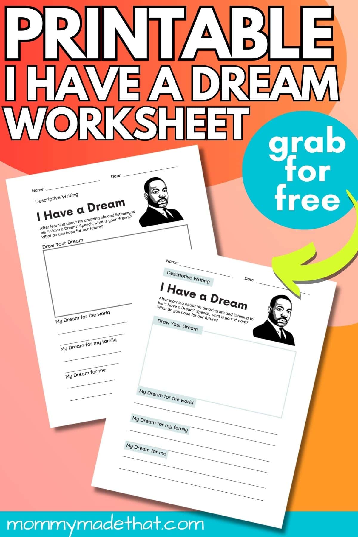 I have a dream worksheet.