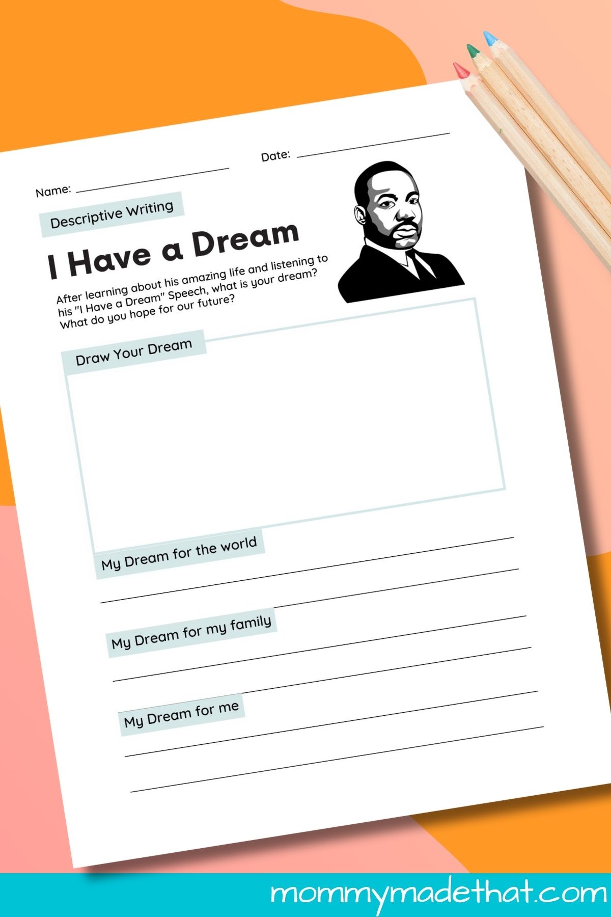 I have a dream worksheet.