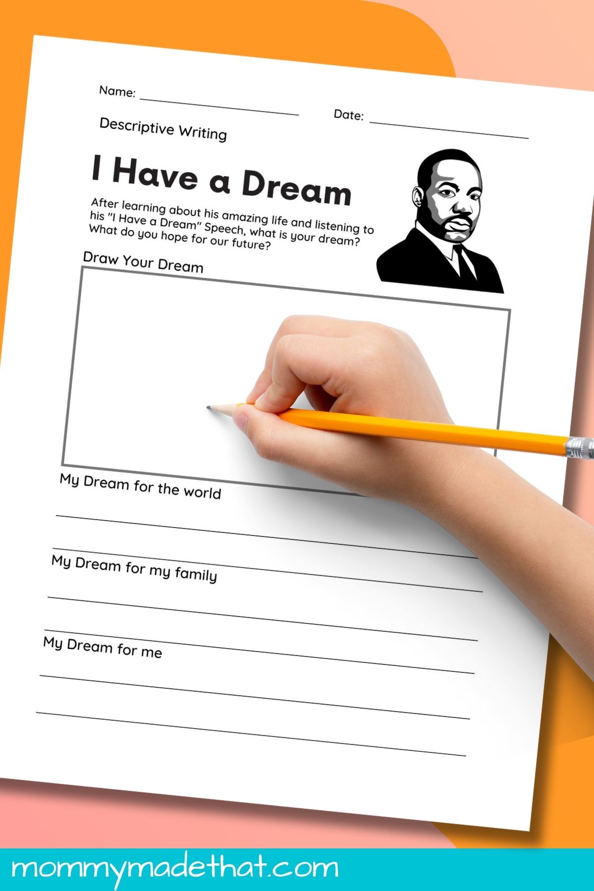 I have a dream martin luther king worksheet.