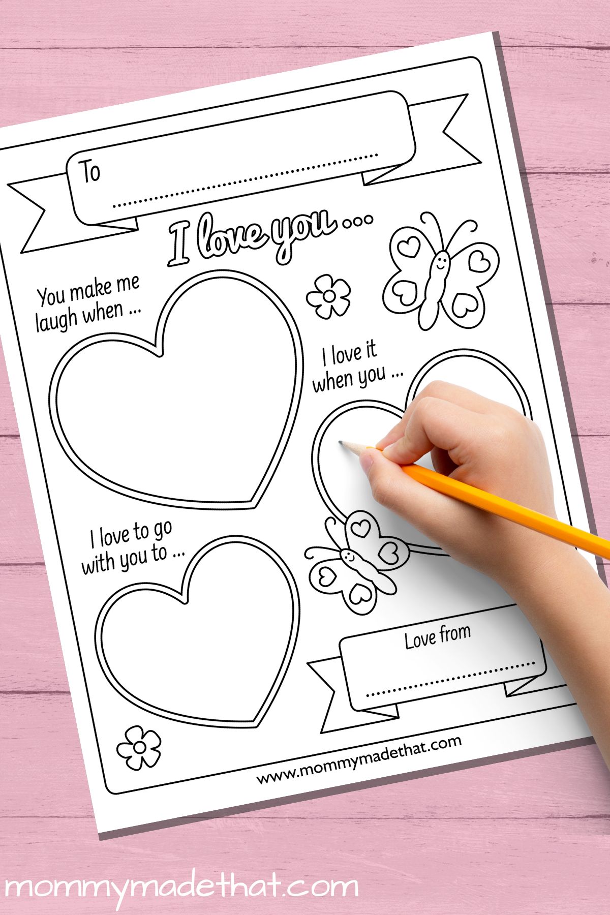 printable i love you activity