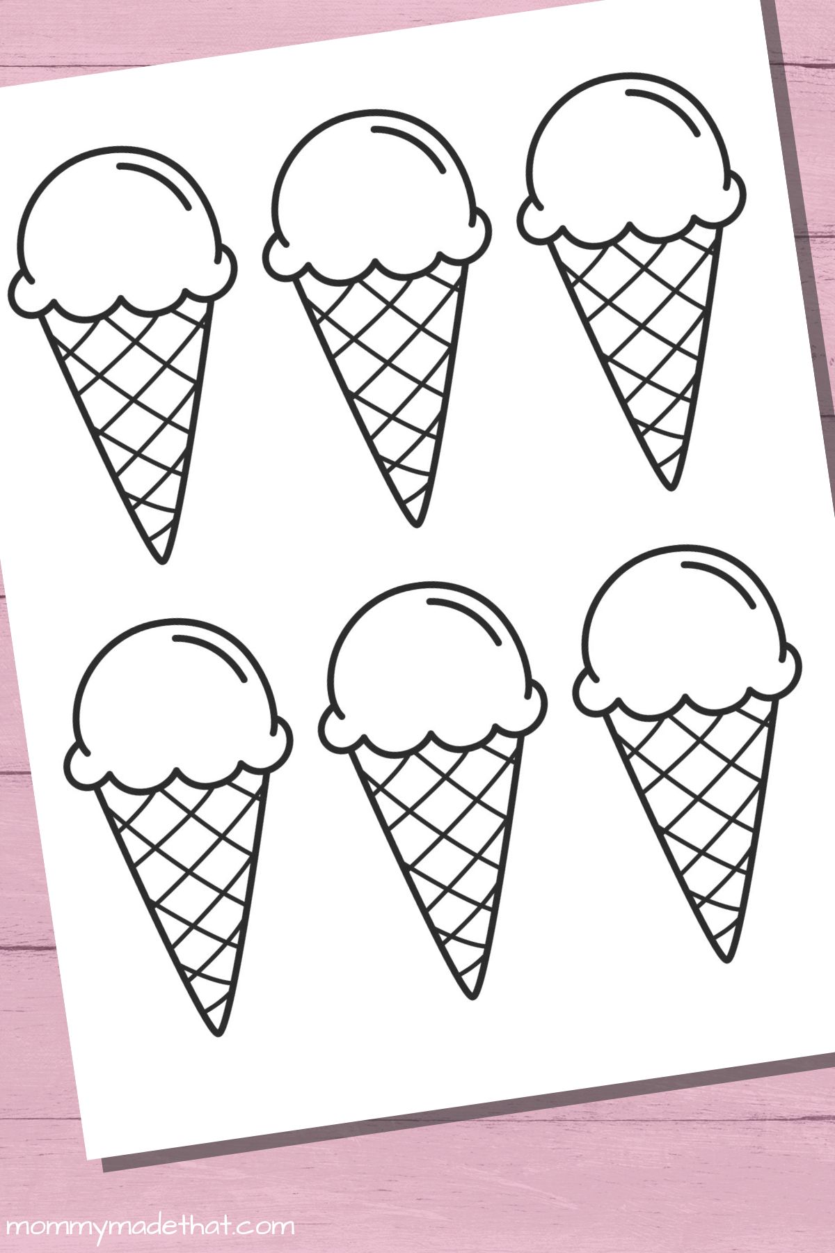 small ice cream cone outlines