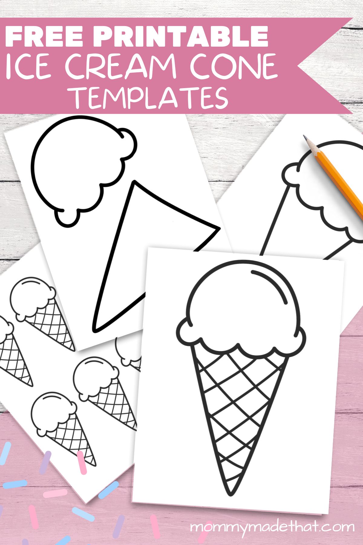 Fun Ice Cream Cone Templates for Crafts & Coloring