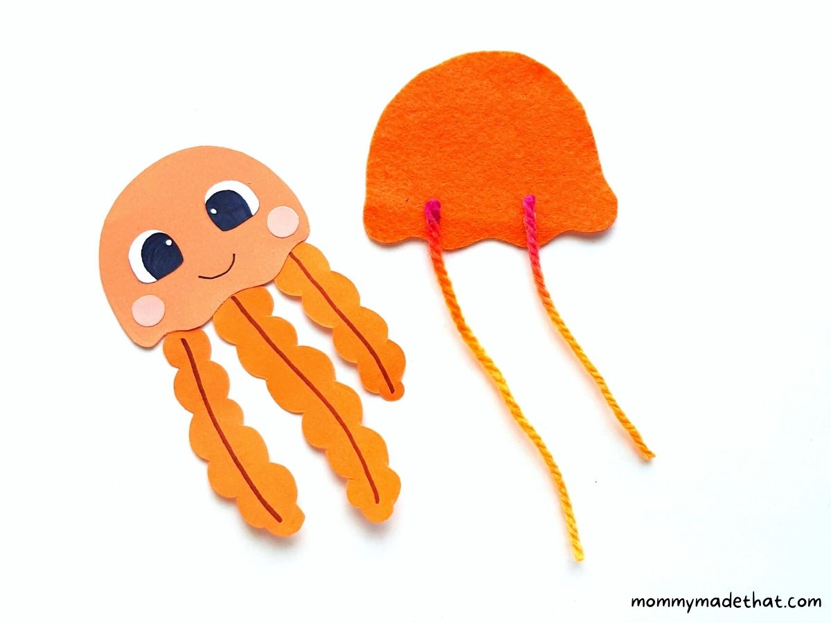 creating layered jellyfish with felt and yarn