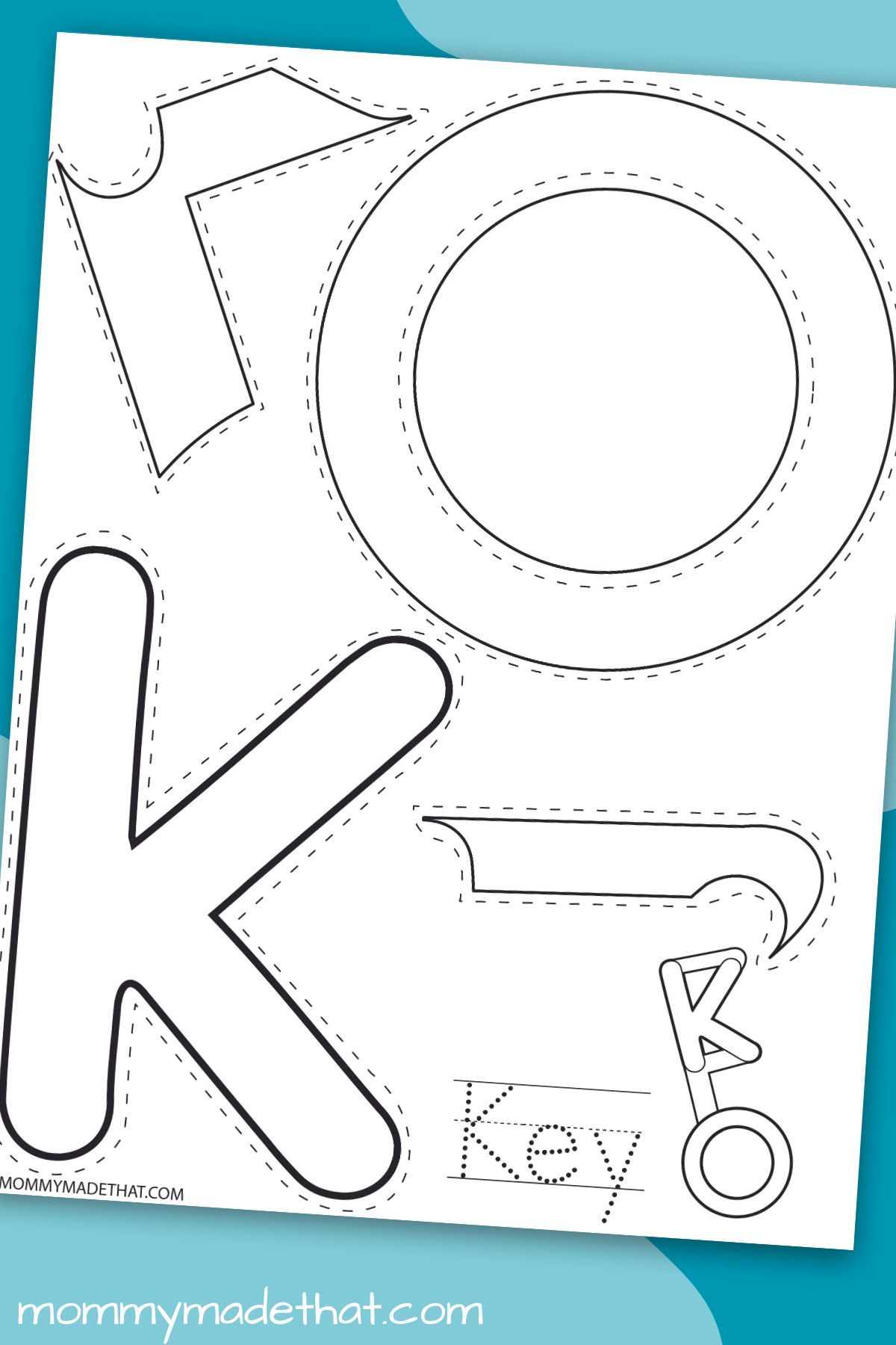 K is for Key Craft: Free Printable Letter K craft