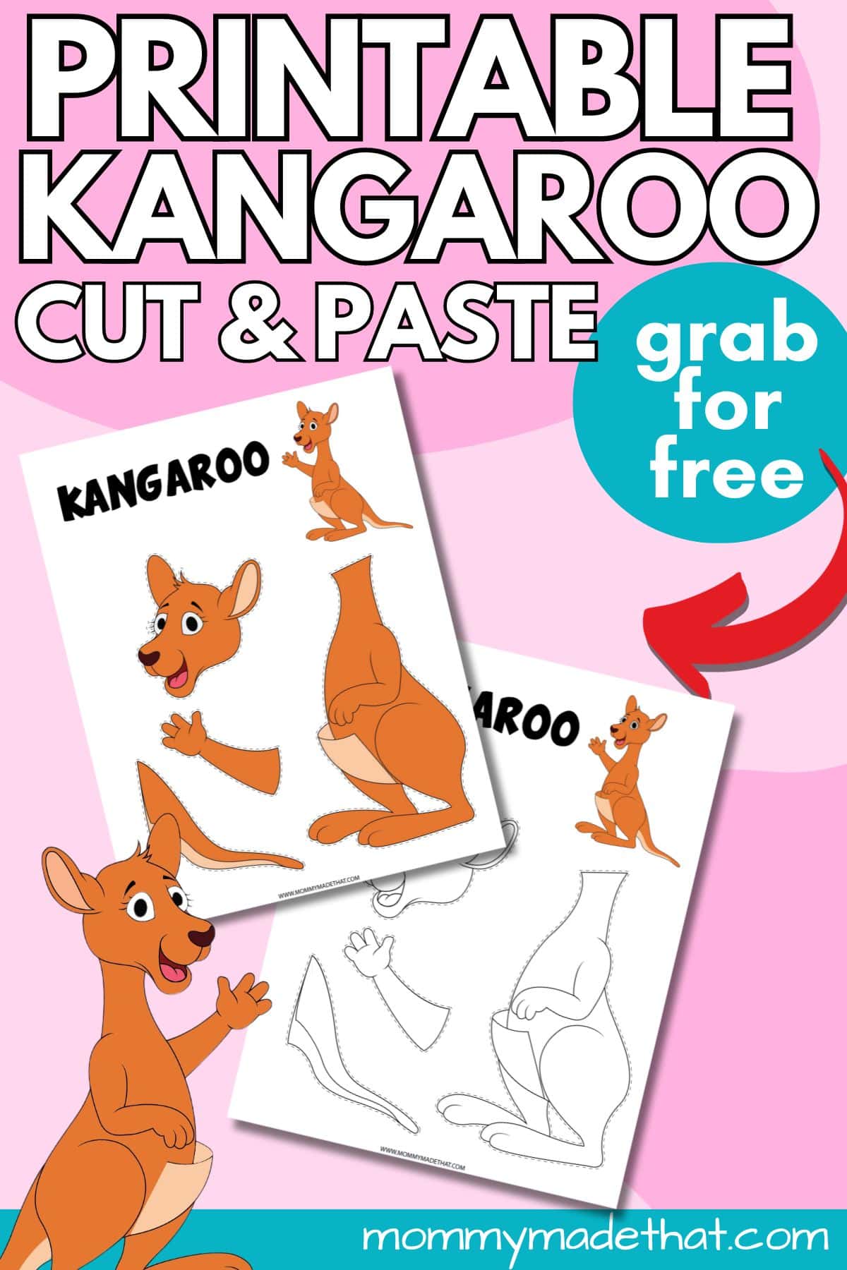 Printable Kangaroo craft.