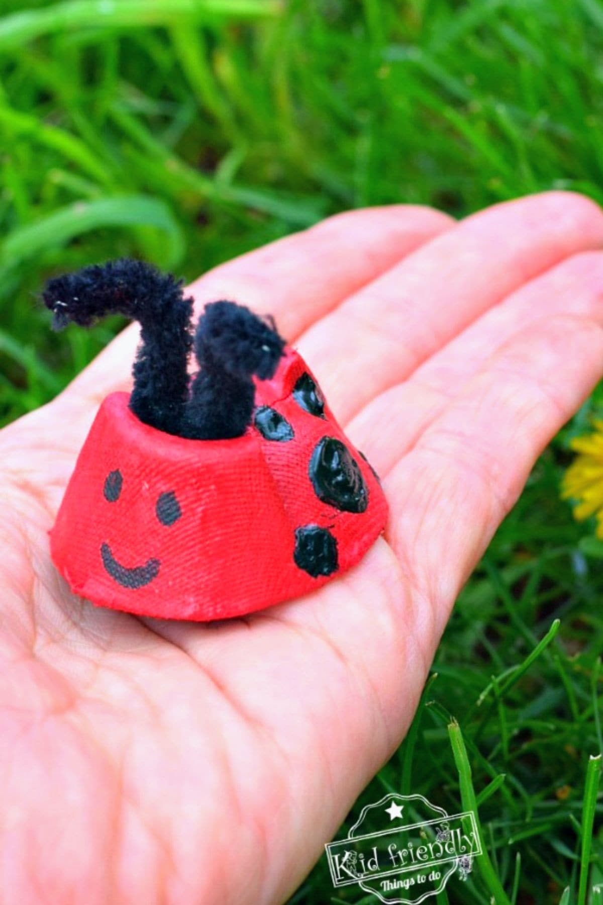 egg carton ladybug