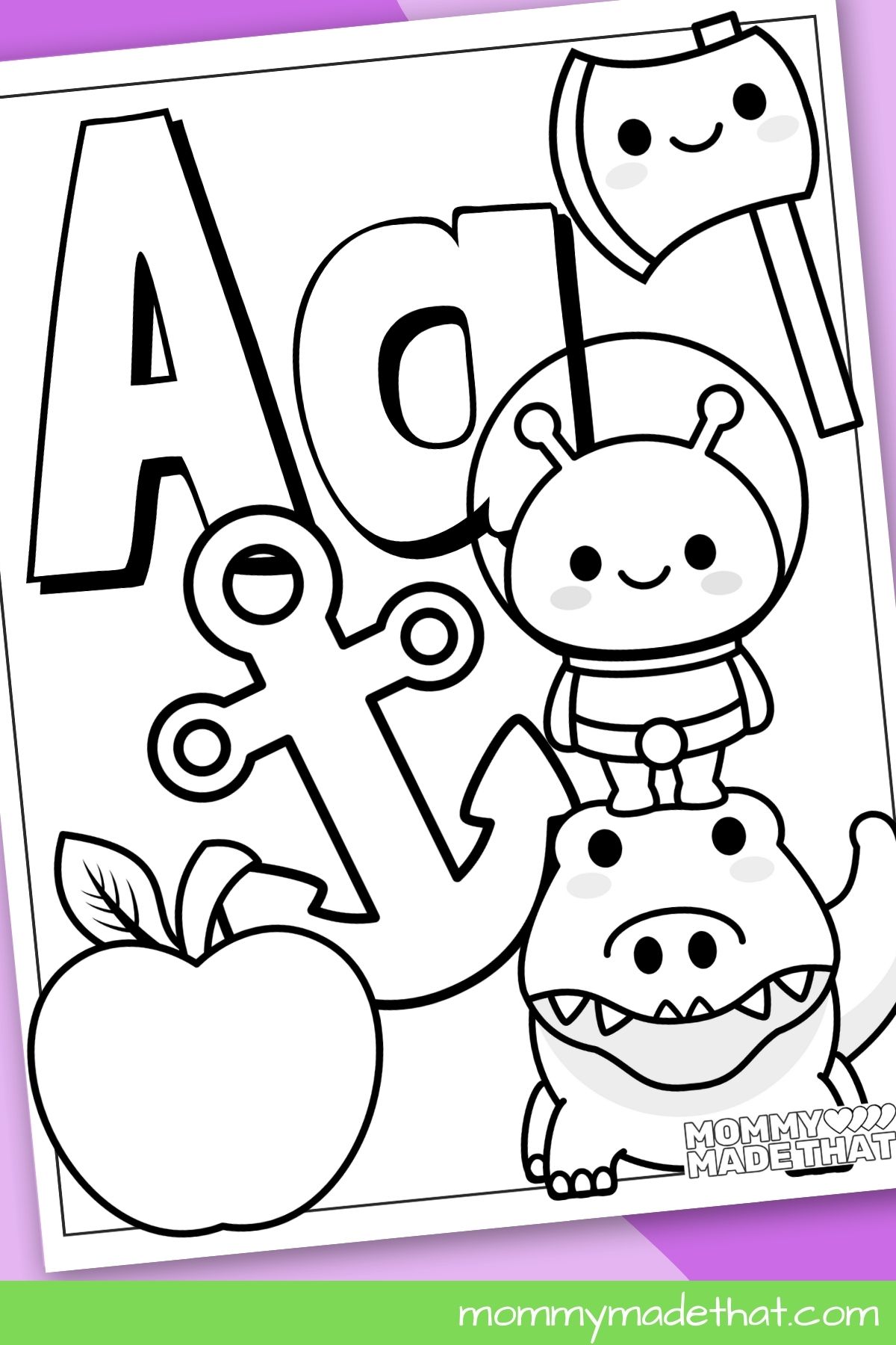 letter a coloring pages