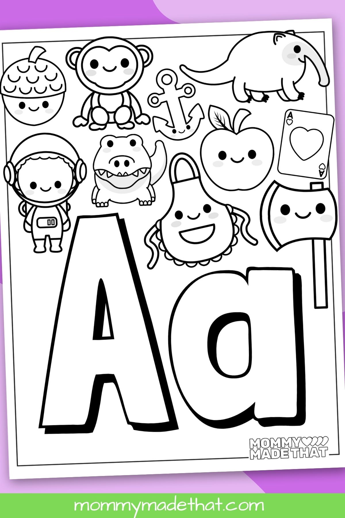 letter a coloring pages