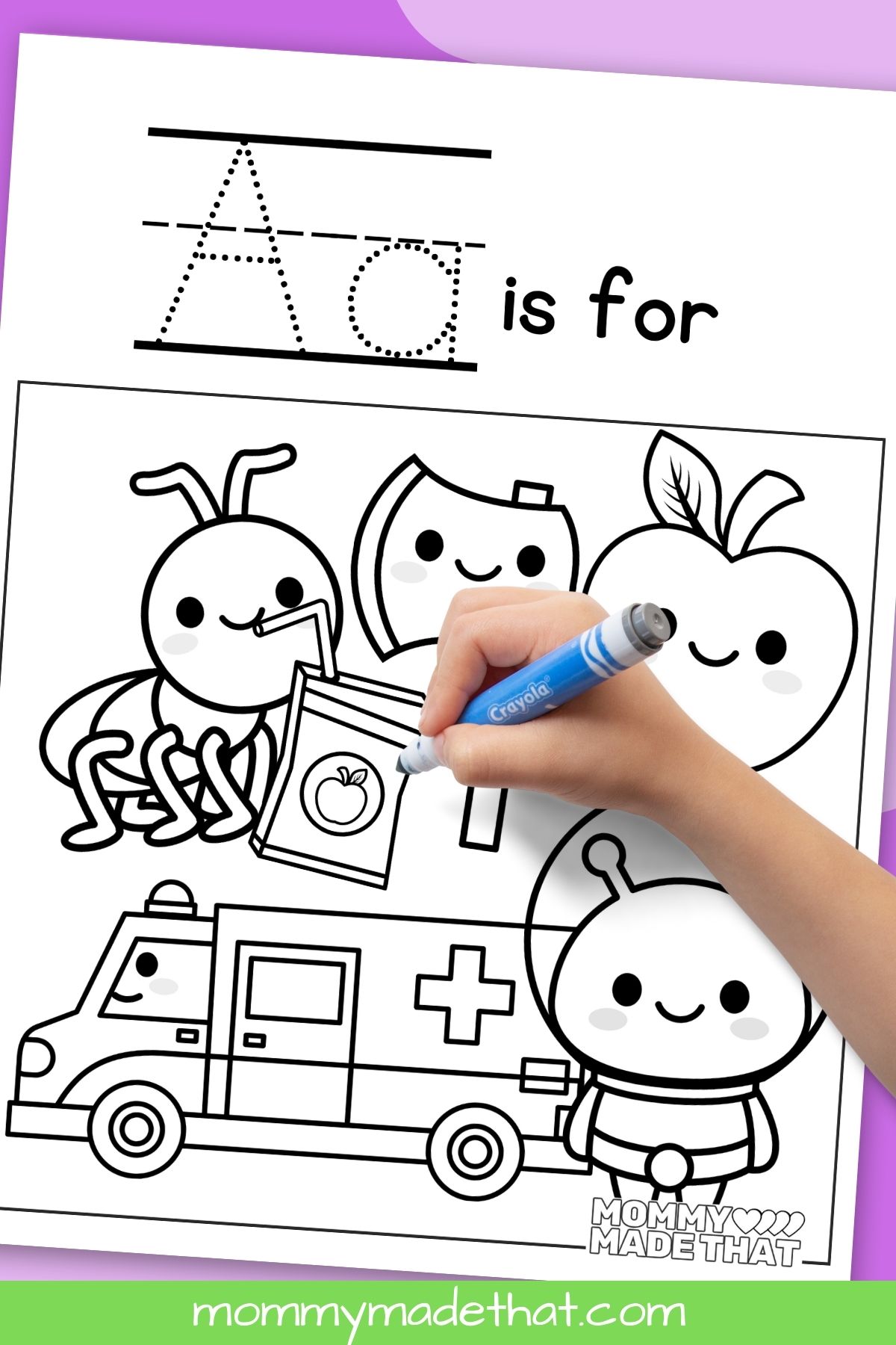 letter a coloring pages