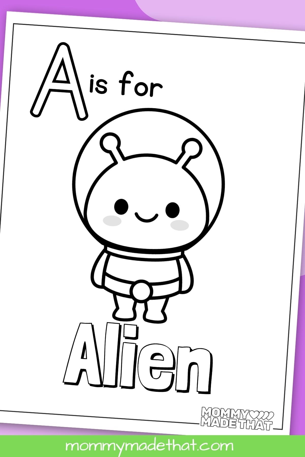 a is for alien letter a coloring pages