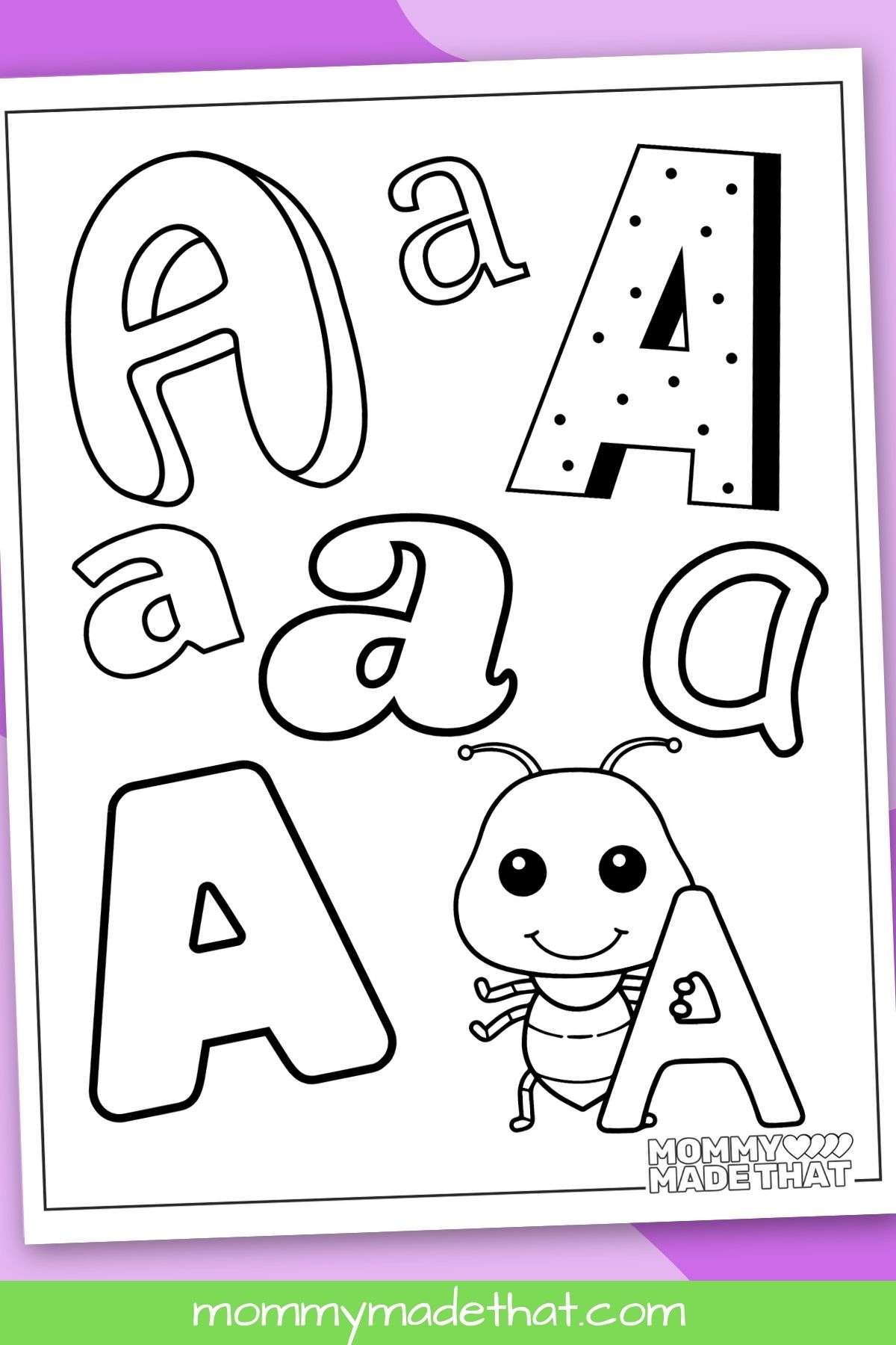 free letter a coloring sheets