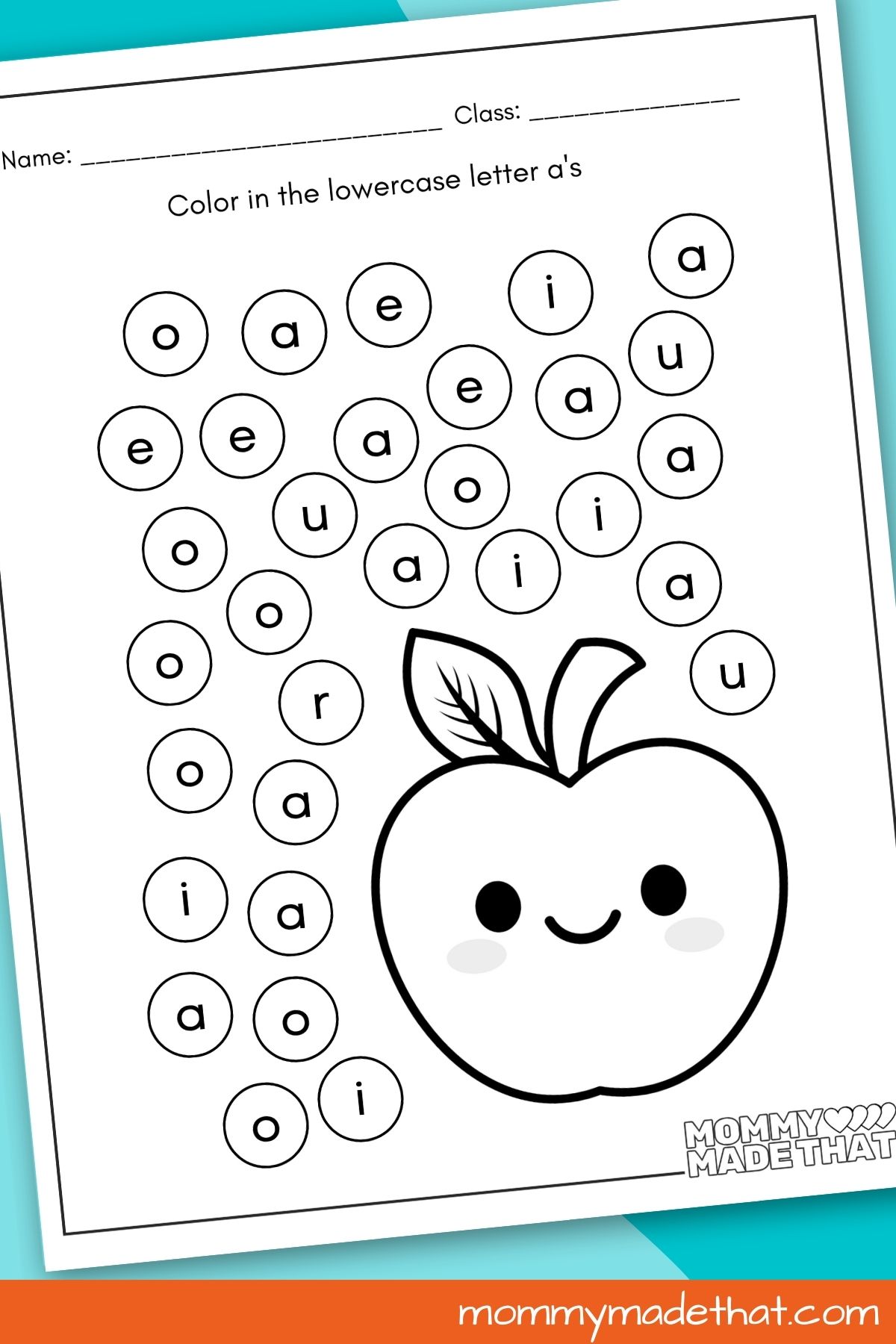 Find the lowercase a worksheet