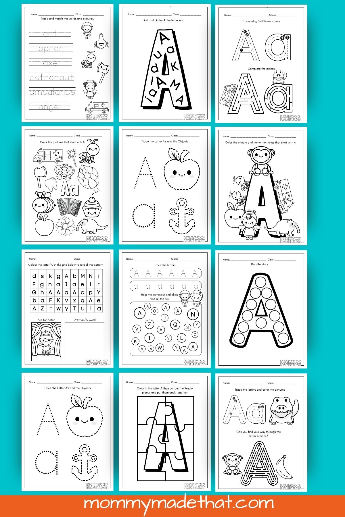 free printable letter a worksheets