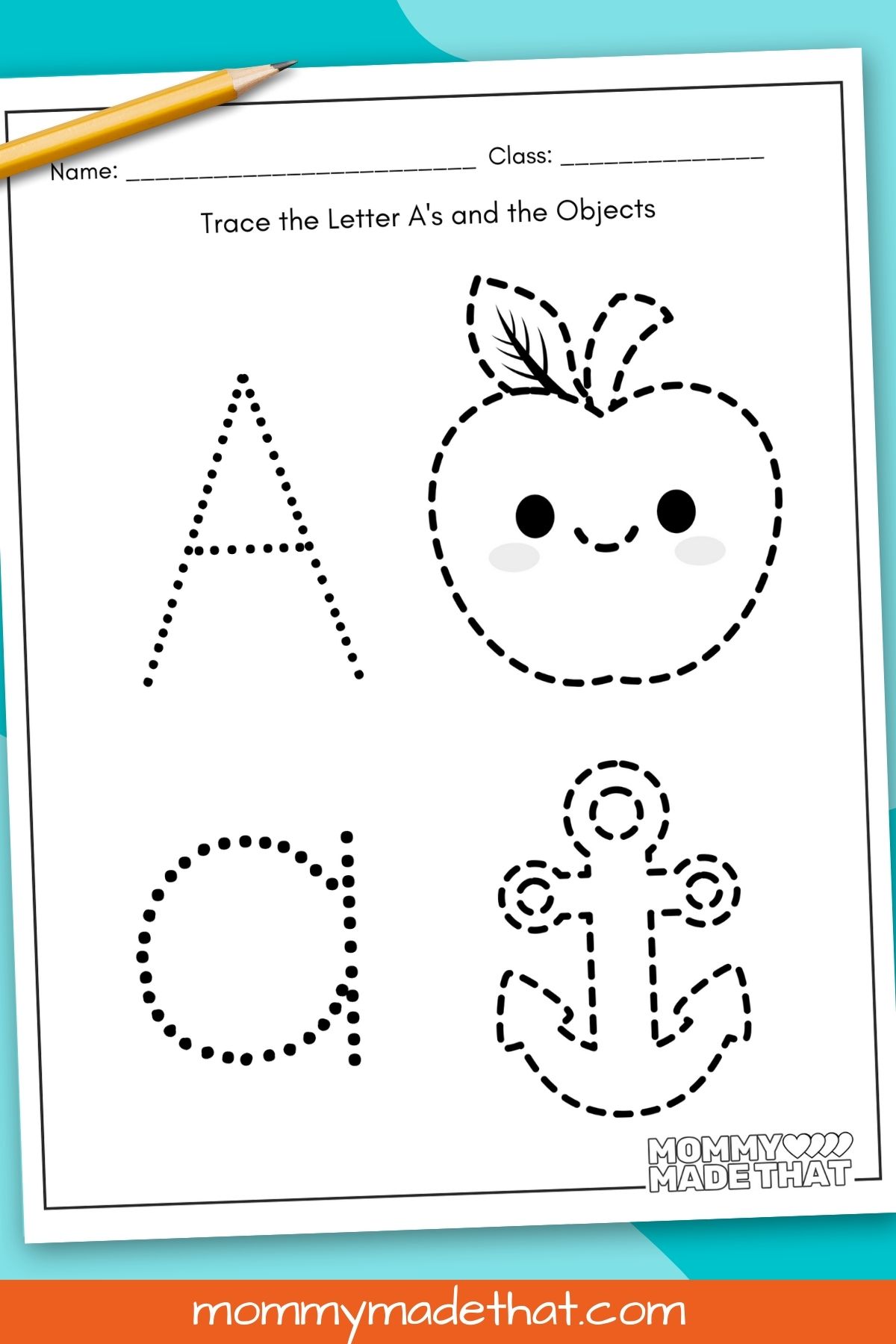 tracing letter a for preschooler