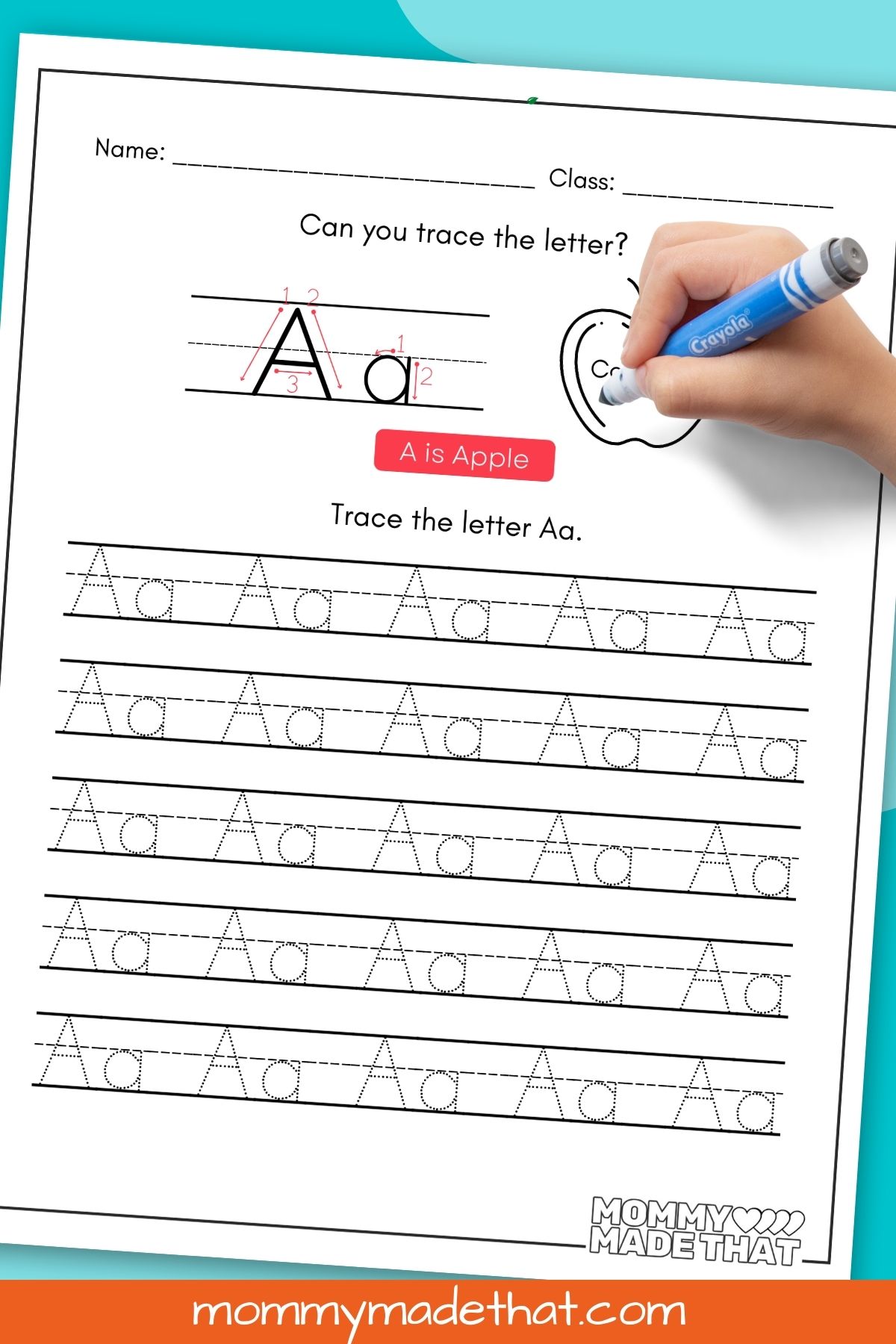 letter a writing practice worksheet