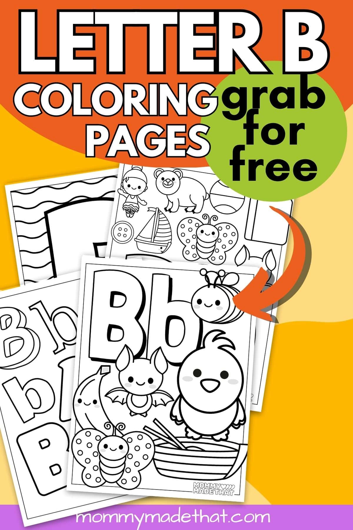 free printable letter B coloring pages for kids