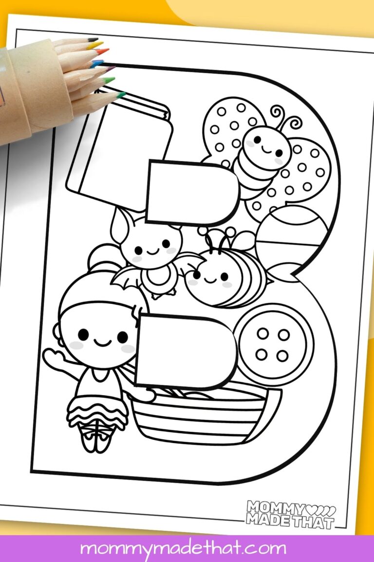 Letter B Coloring Pages (16 Free Printable Pages!)