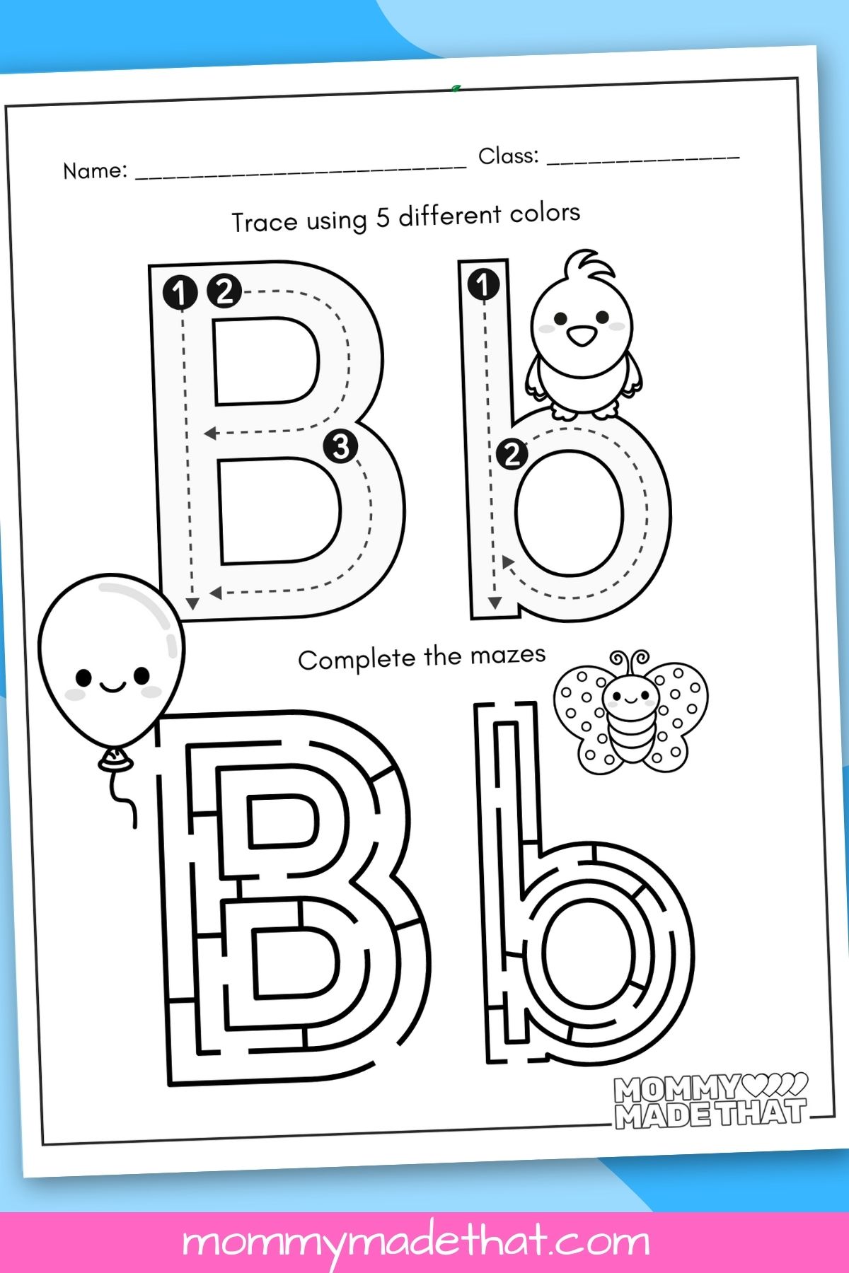 letter b worksheets