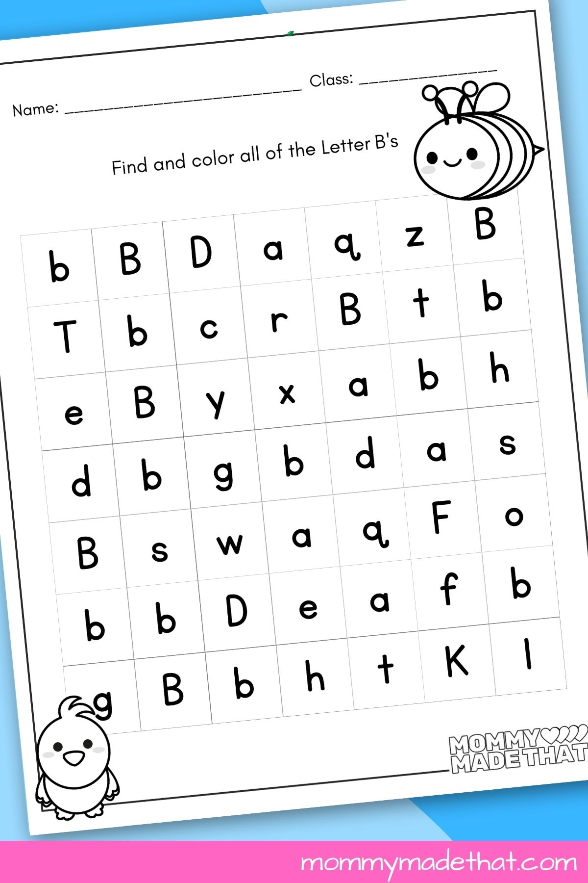 letter b worksheets