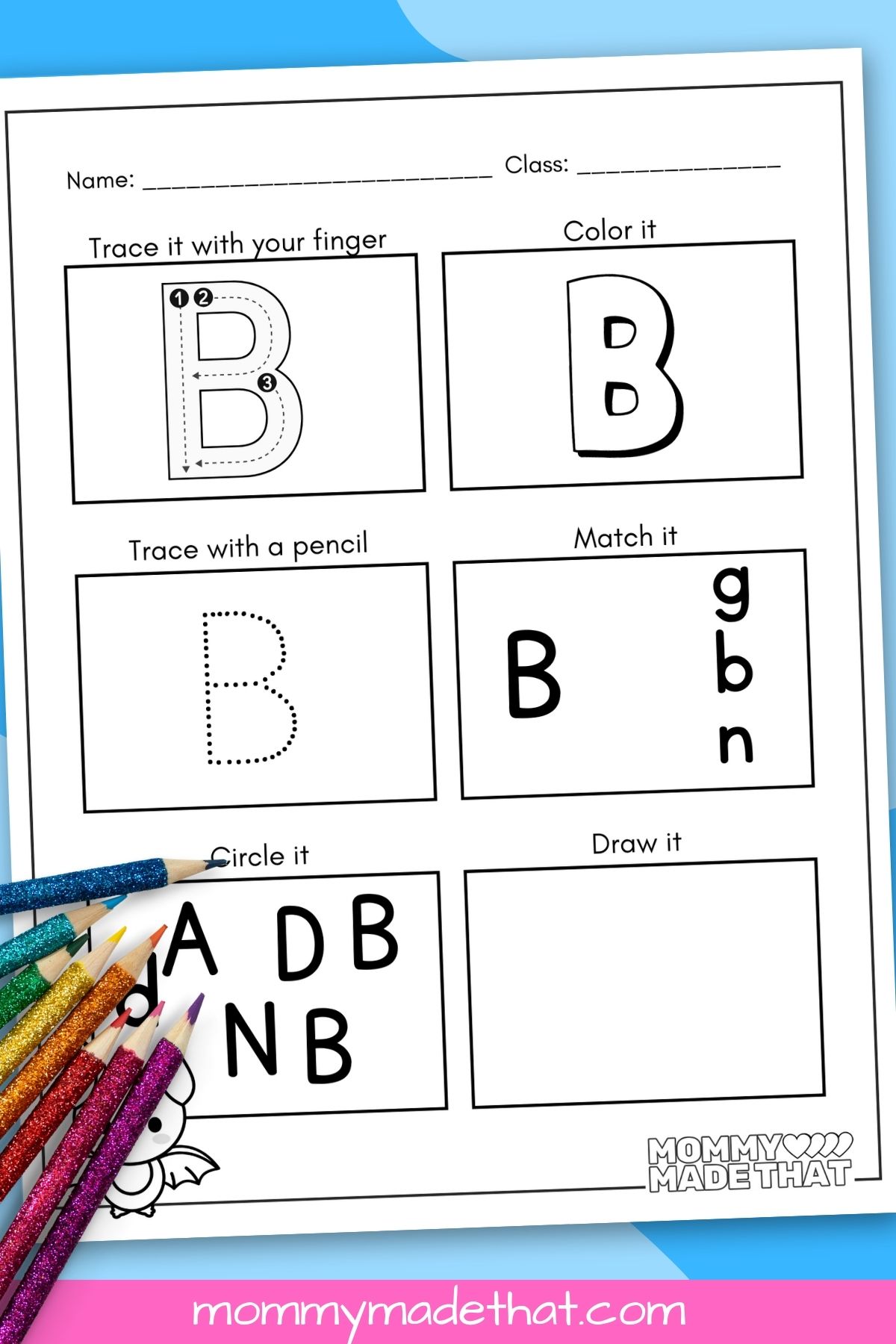 capital b letter worksheets