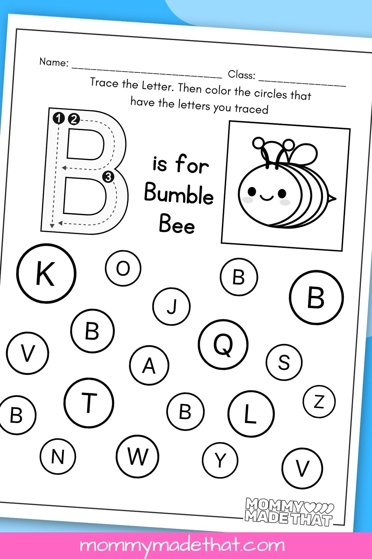 letter b worksheets