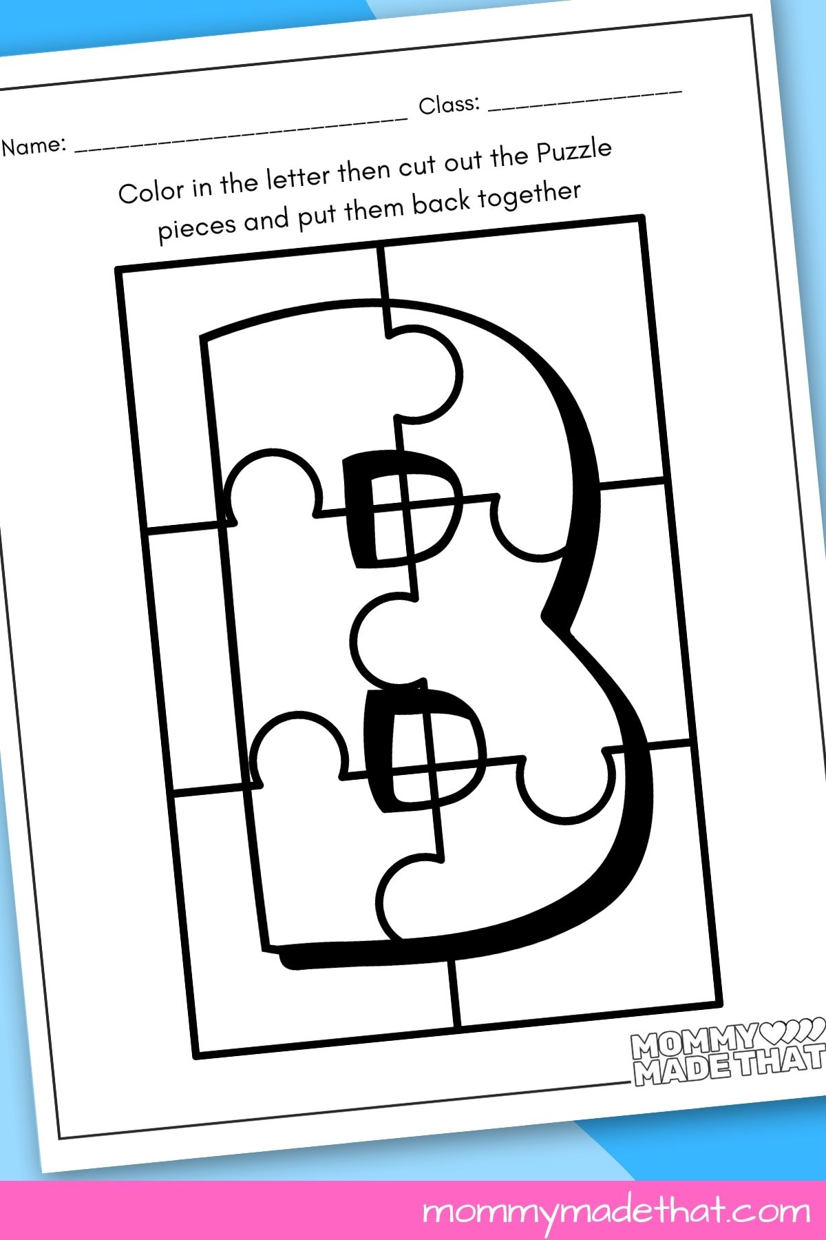 letter b puzzle printable