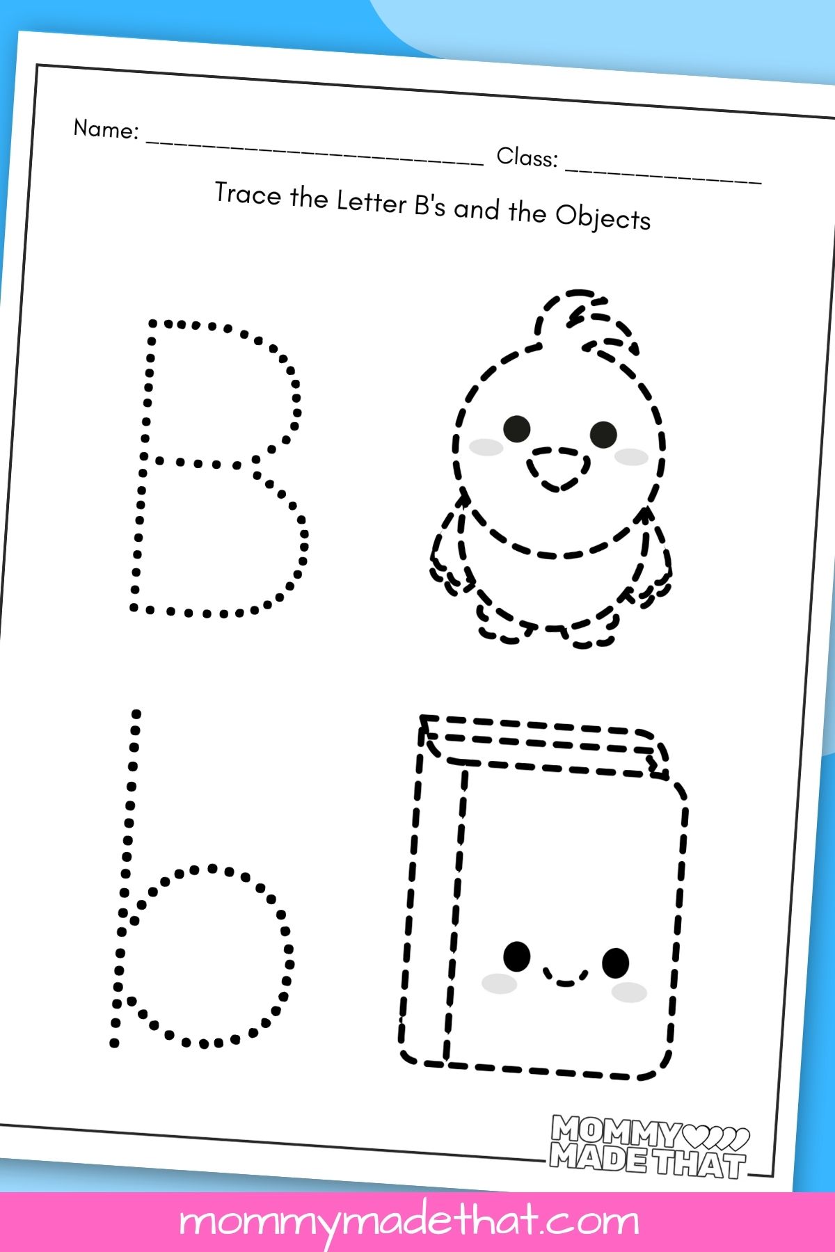 tracing letter B worksheet