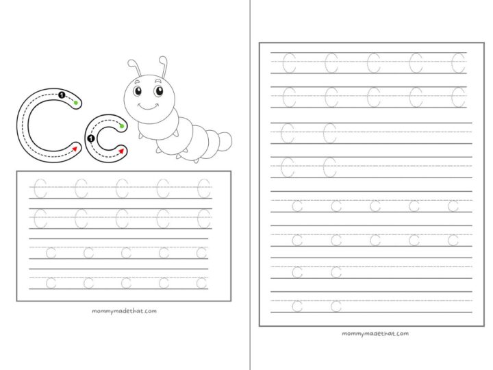 Letter C Tracing Worksheets (Free Printables)