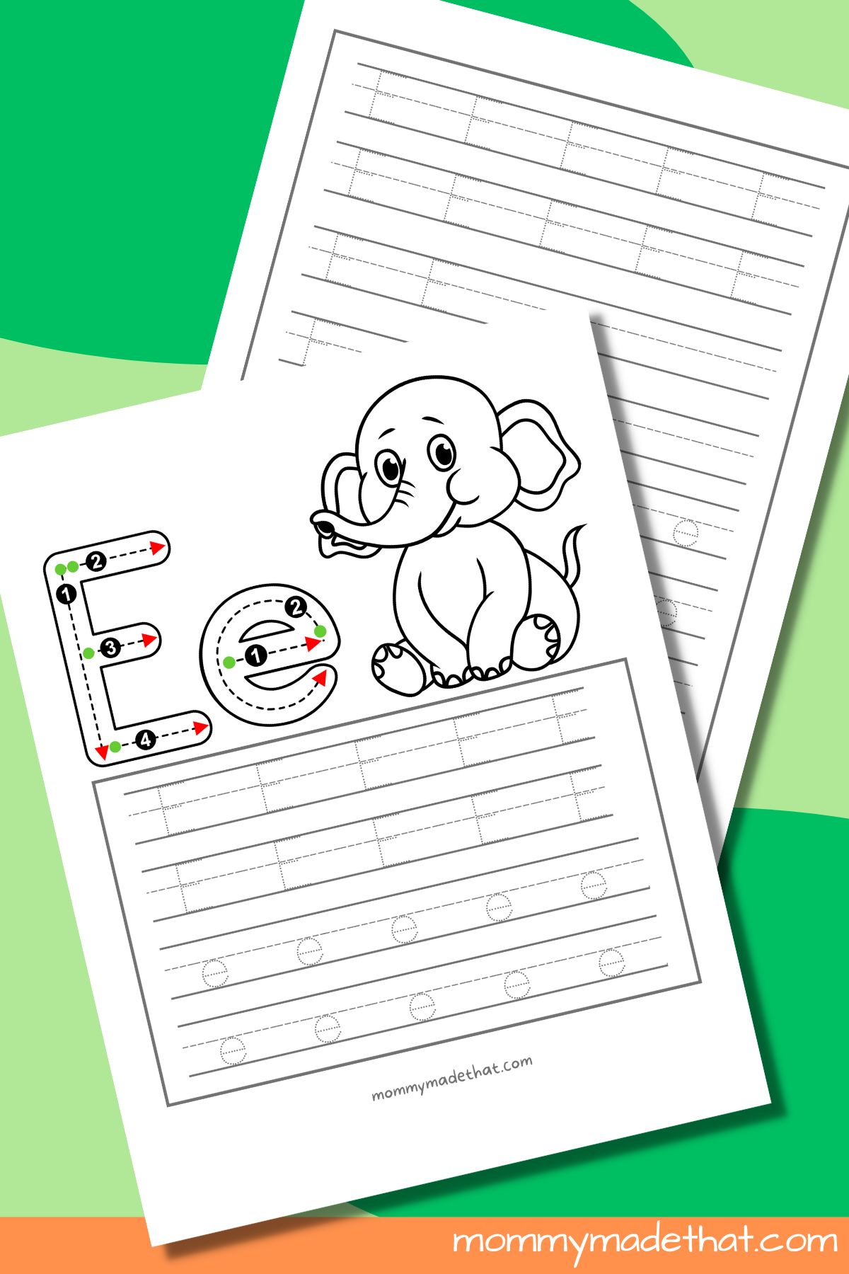 letter e tracing worksheets