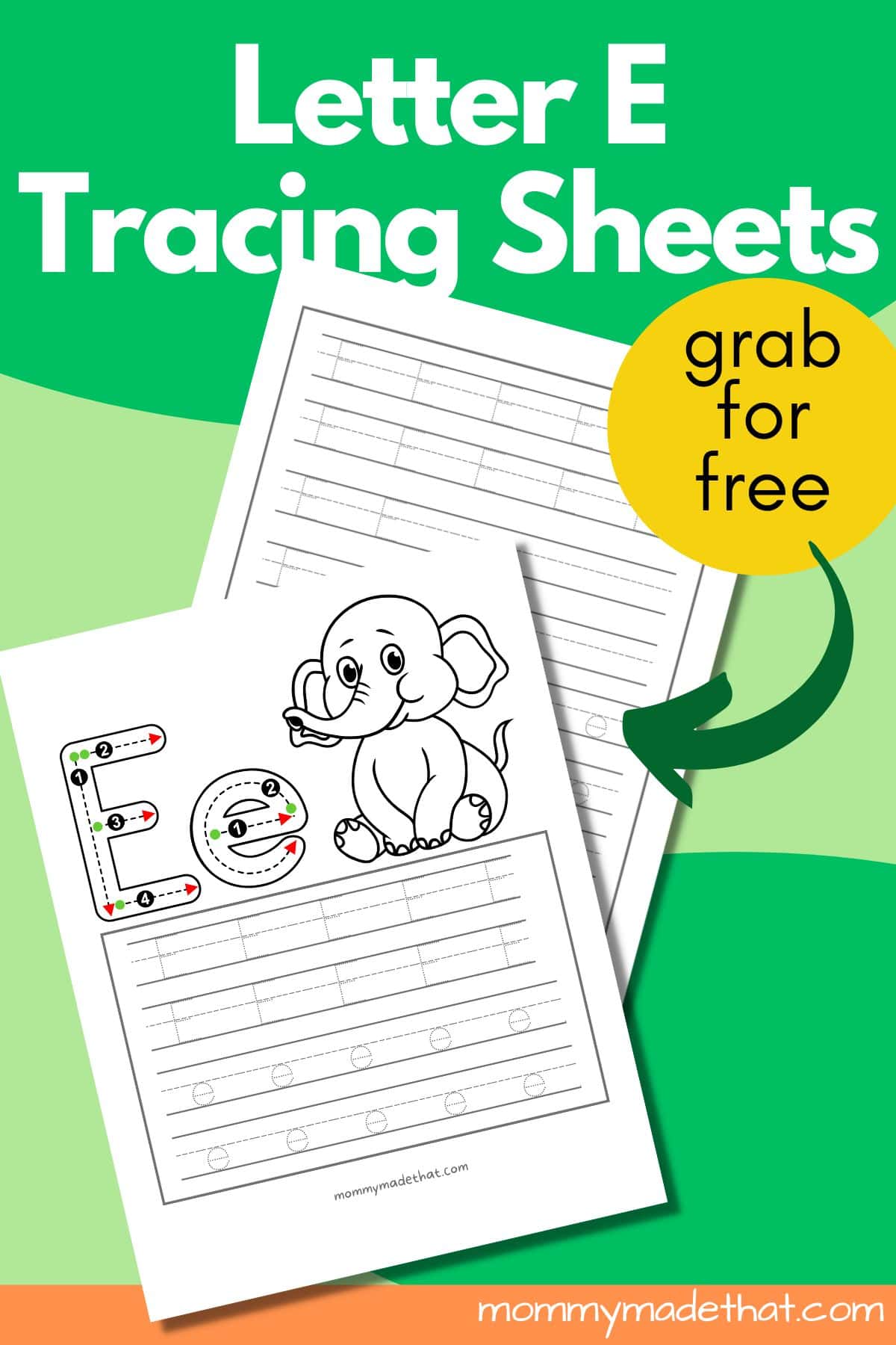 letter e tracing worksheets