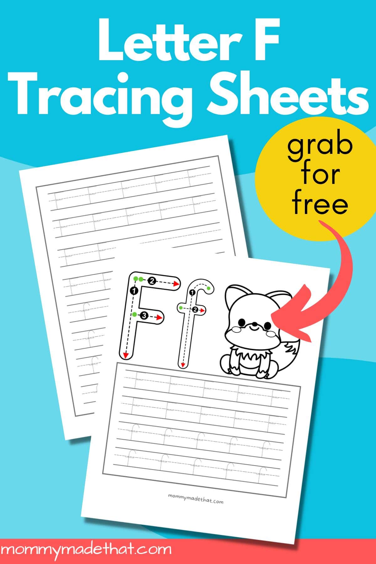 letter f tracing practice sheets