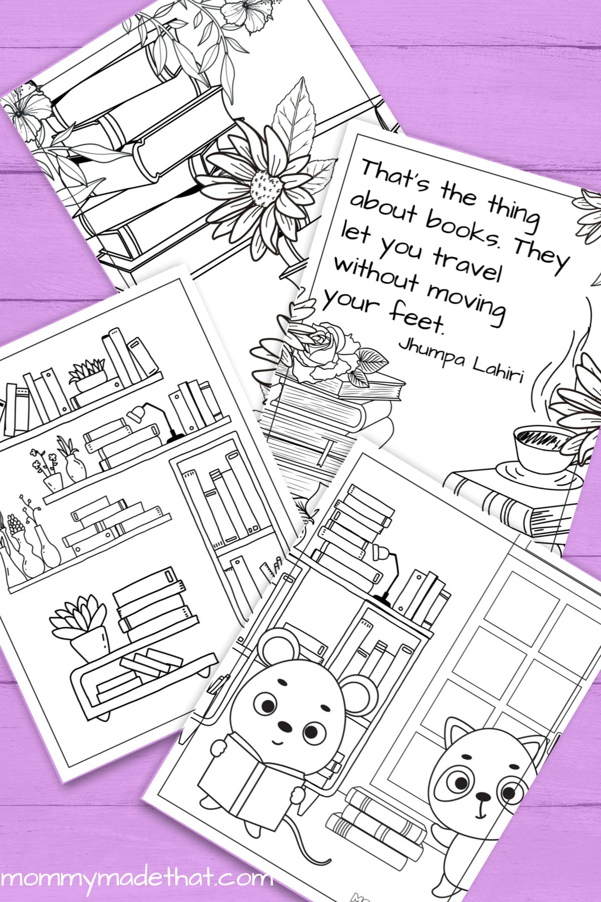 library coloring pages