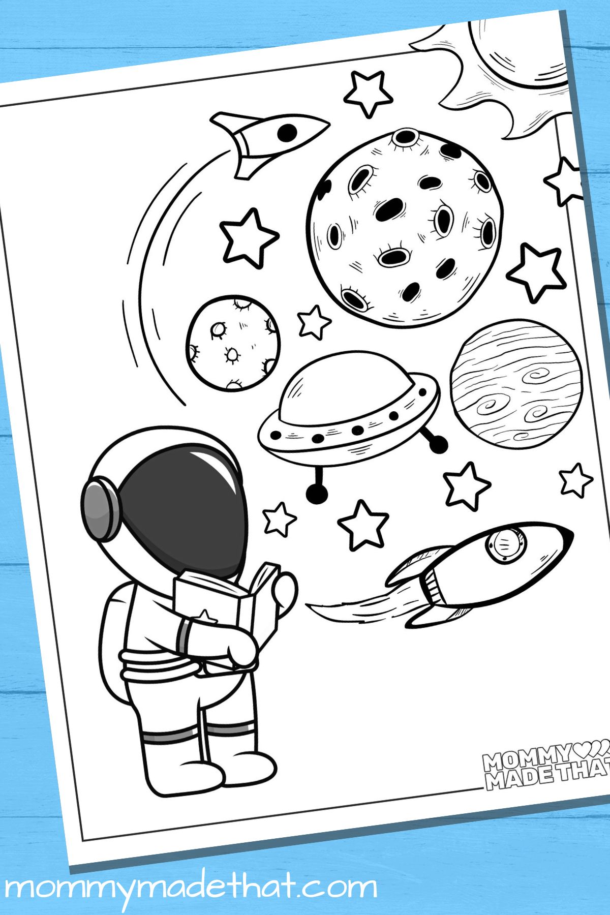 space library coloring sheet