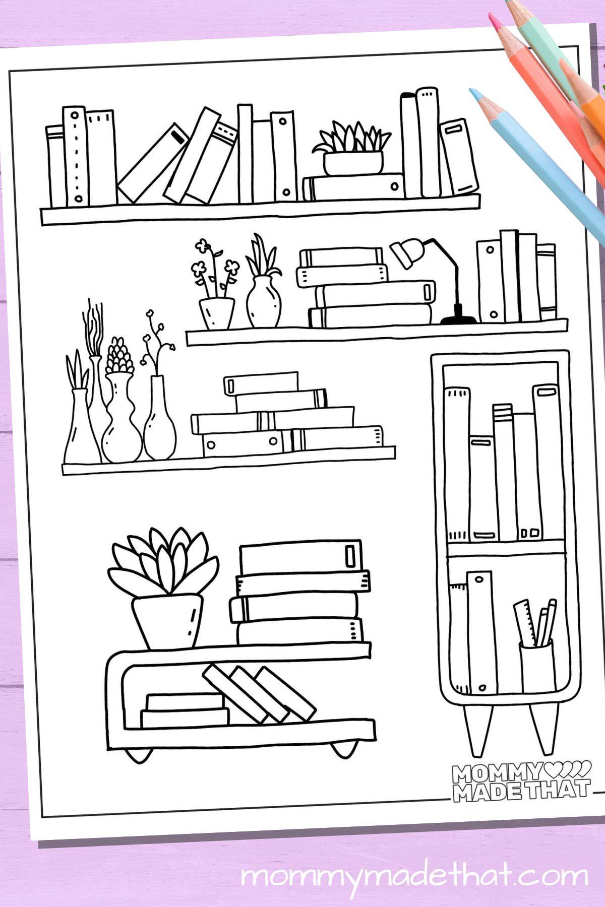 library book coloring page