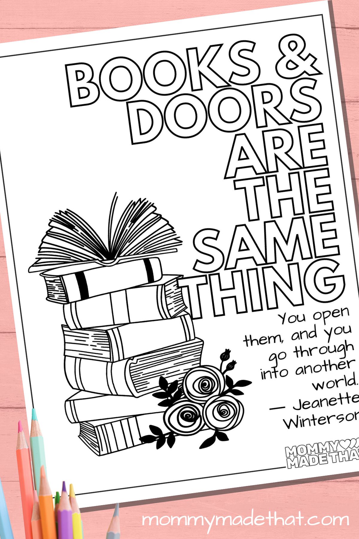 book quotes coloring page