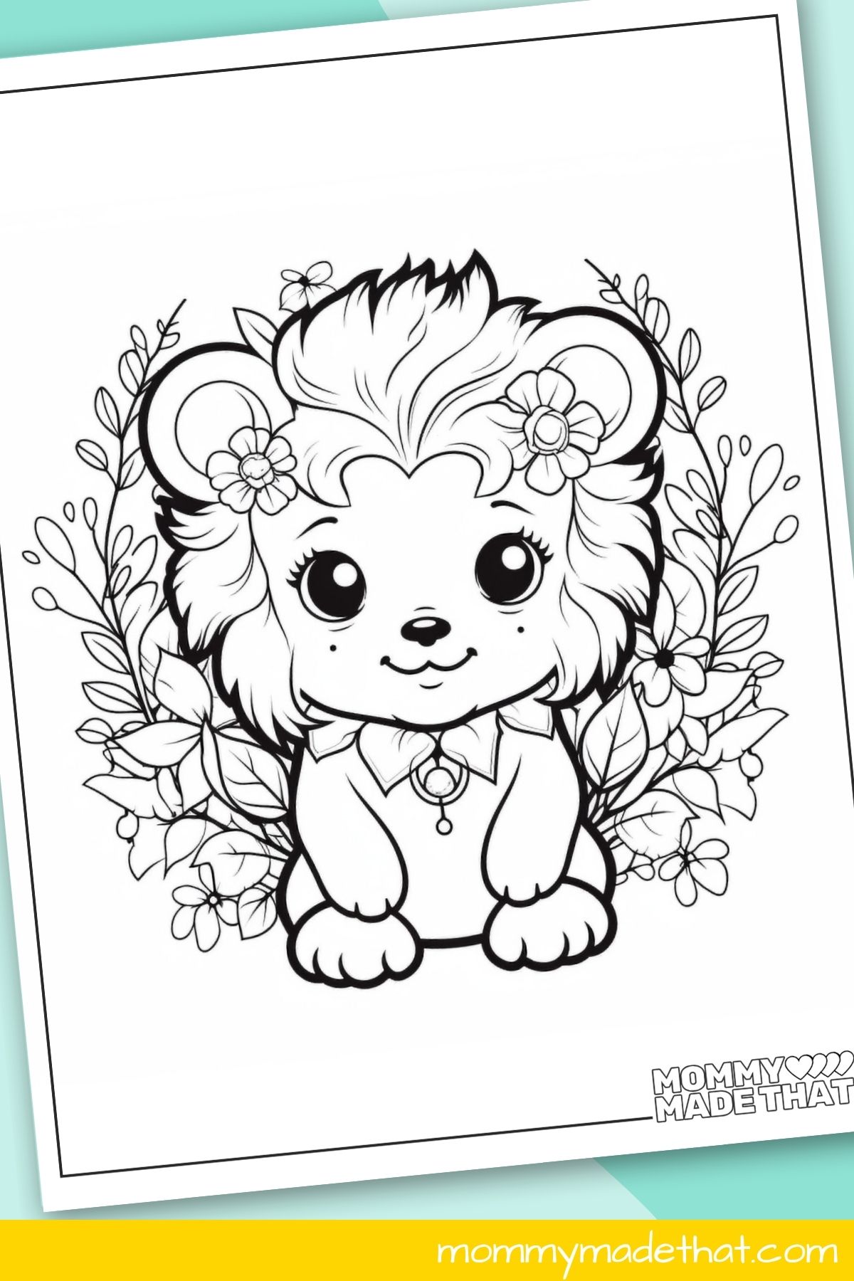 cute lion coloring page