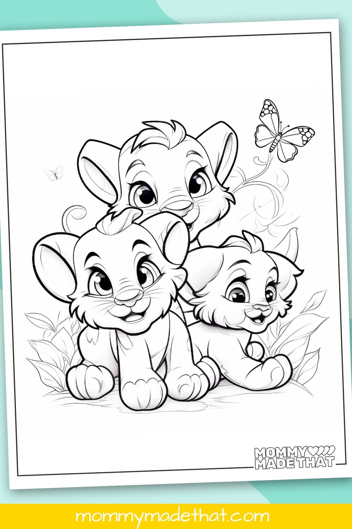 lion cubs coloring pages