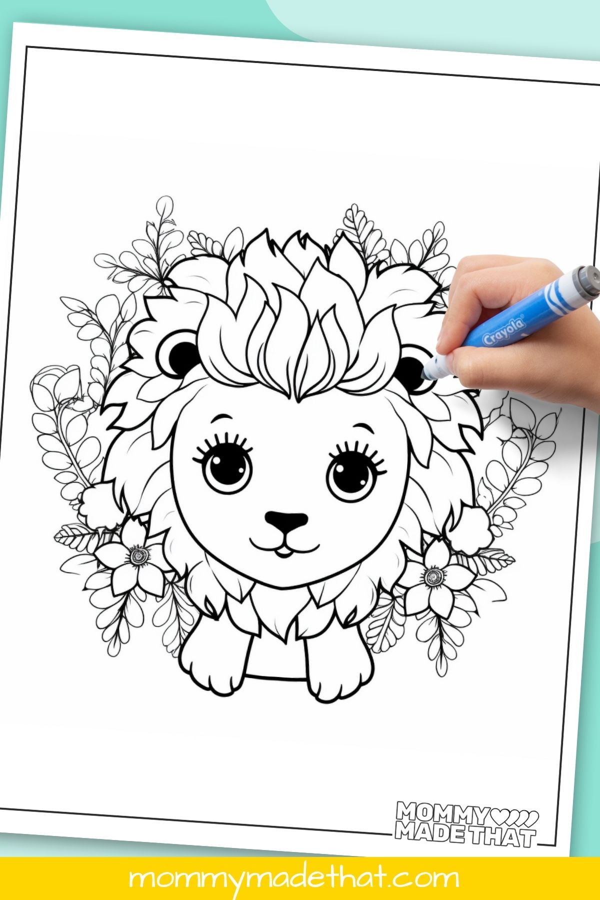 cute lion coloring page