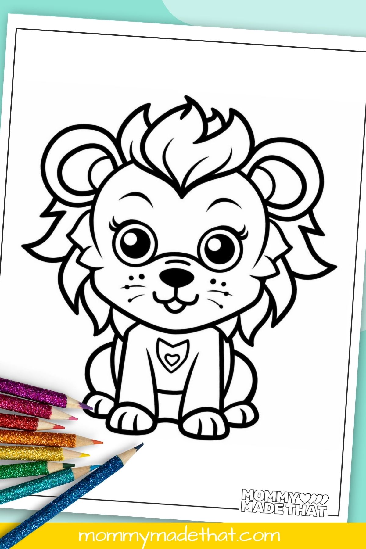 lion coloring page for kids