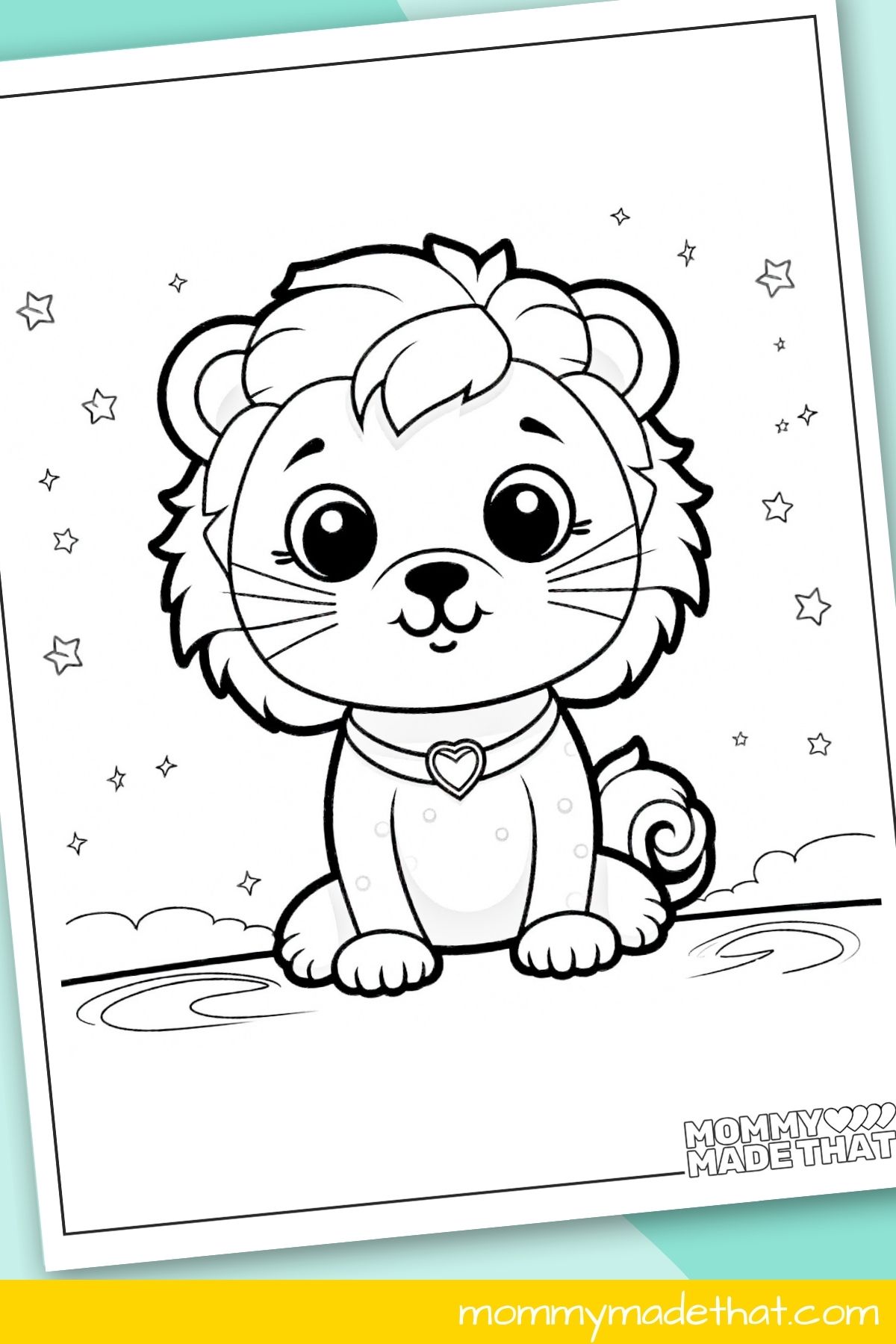 cute baby lion coloring page