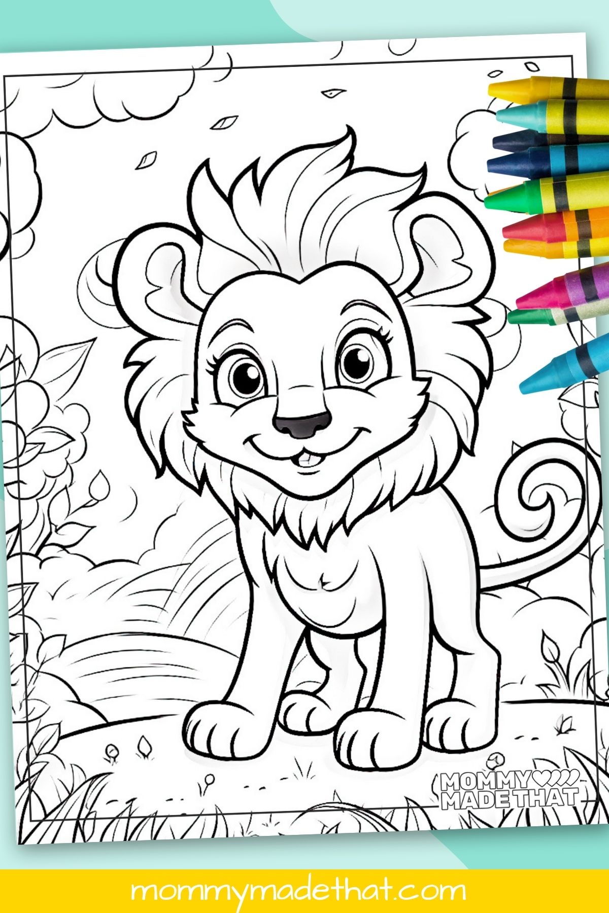 printable lion picture to color