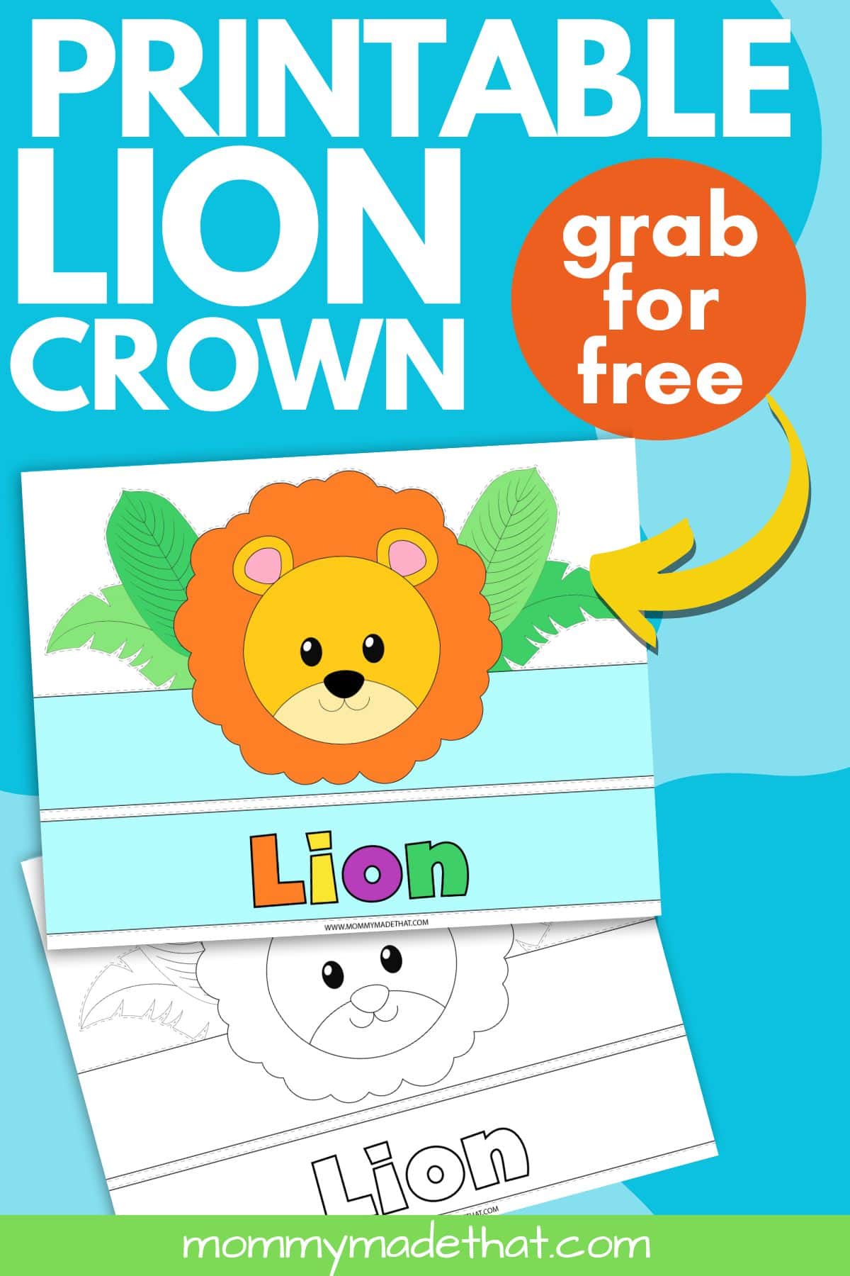 free printable lion crown for kids