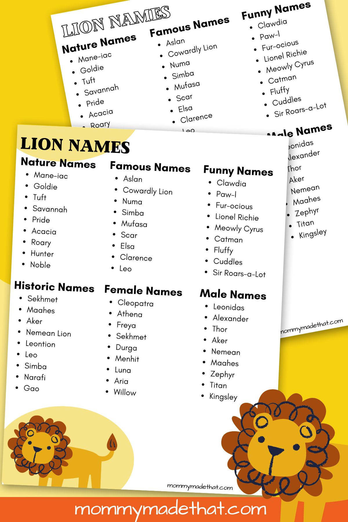 lion names